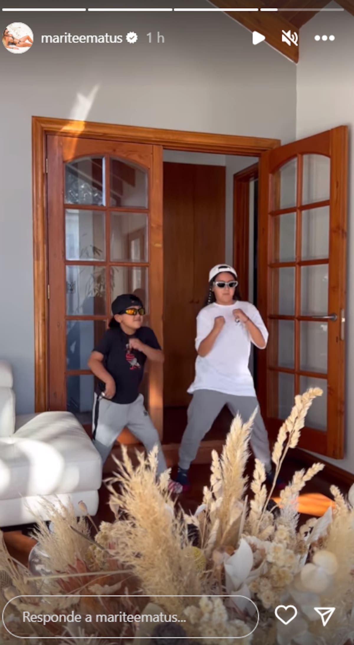 Marité Matus compartiendo registros de su hija, Elizabetta Vidal, bailando.