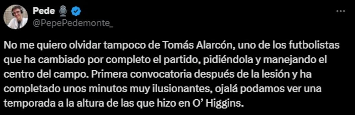 Tomás Alarcón fue destacado por los hinchas del Cádiz.