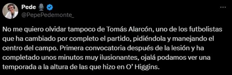 Tomás Alarcón fue destacado por los hinchas del Cádiz.