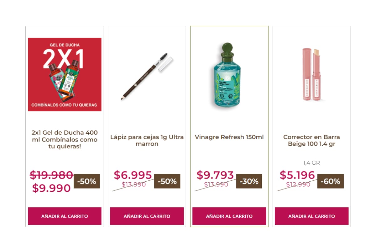 Estas son algunas de las ofertas que ofrecía la marca.