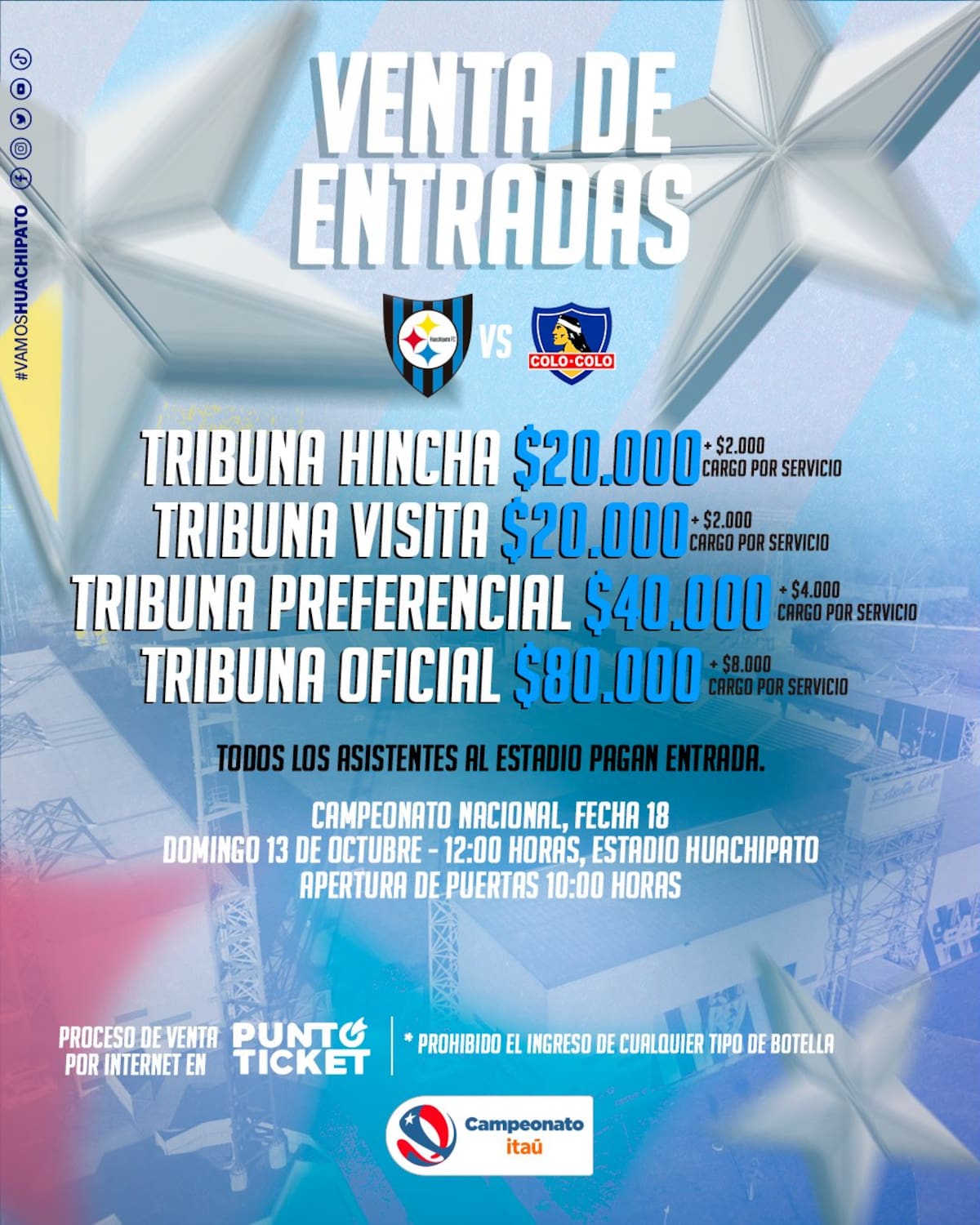 Los precios de las entradas para el partido de Huachipato vs Colo Colo