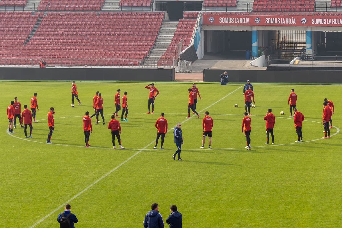 Entrenamiento de la Selección Chilena en el Estadio Nacional. Foto: Felipe Escobedo