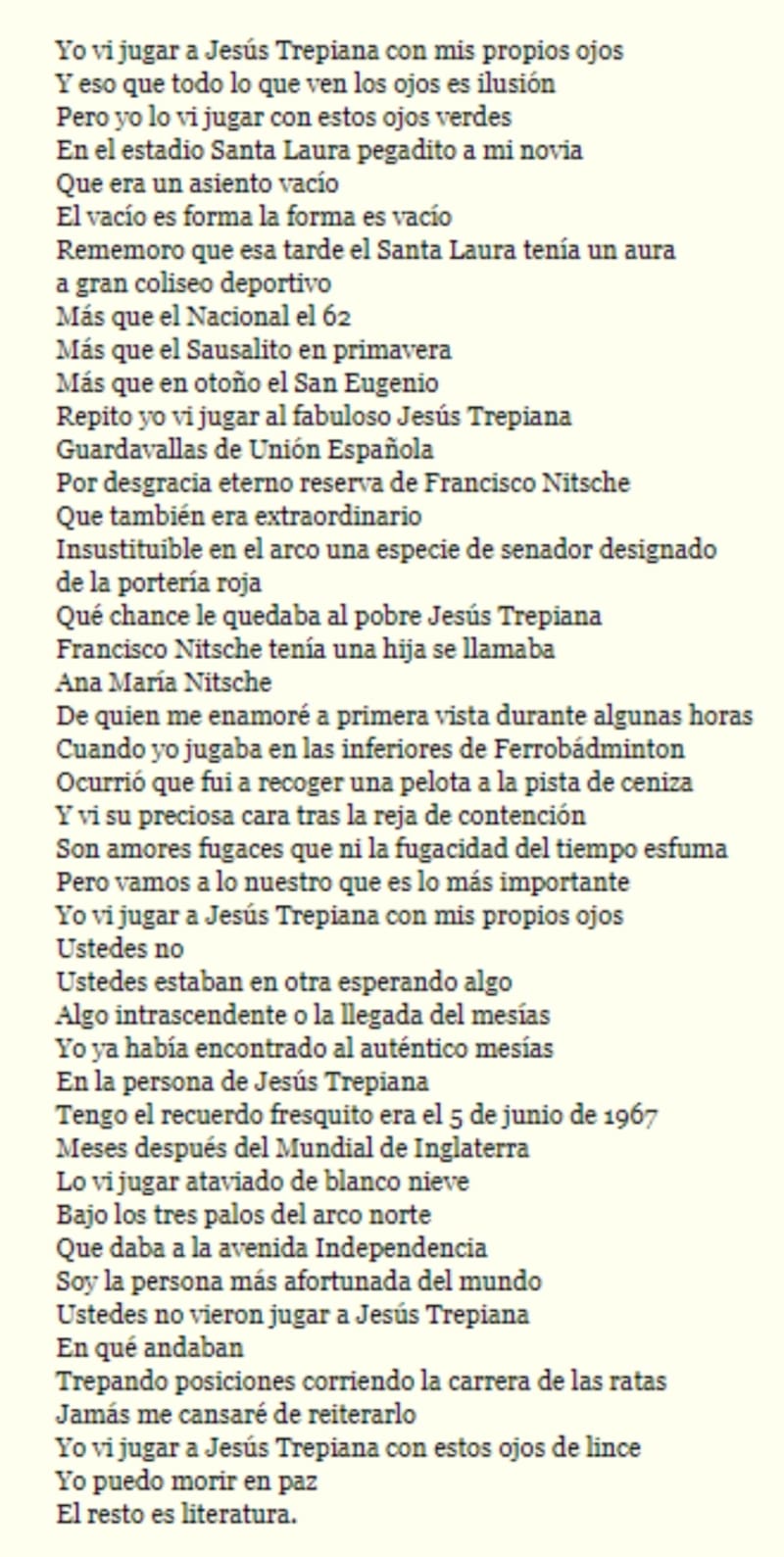 El legendario poema futbolero de Erick Polhammer.