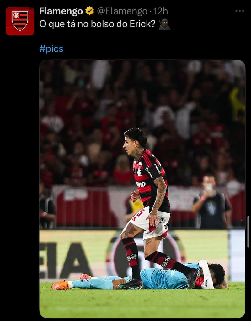 El volante chileno fue protagonista de la burla de Flamengo contra Neymar tras el triunfo sobre Santos. Foto: Flamengo en X.