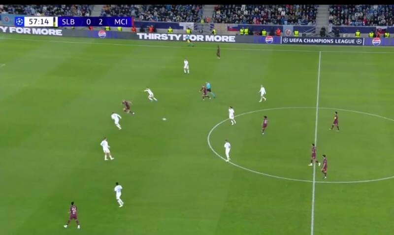 marcando por el Manchester City.