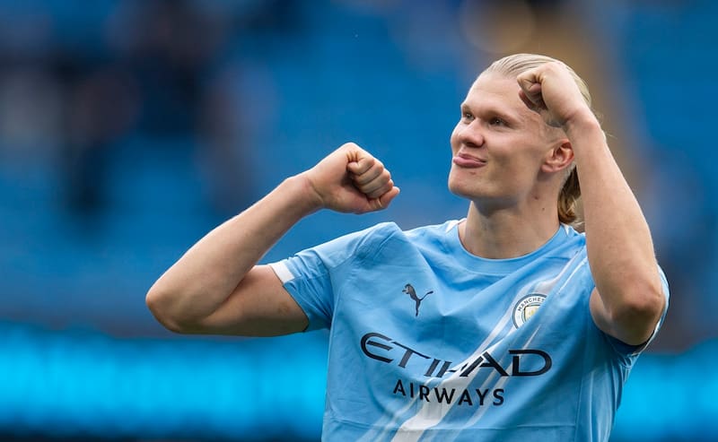 Erling Haaland, jugando con Manchester City. EFE
