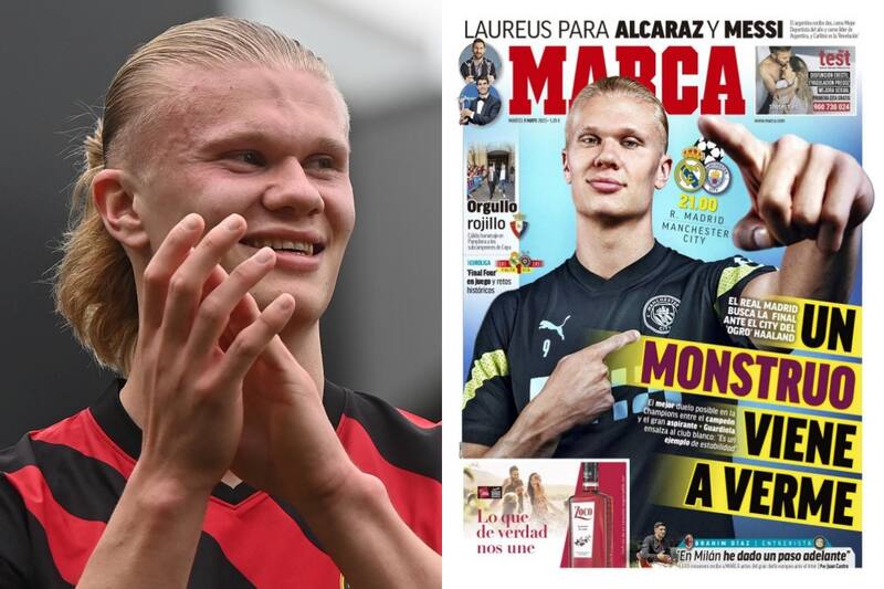 El goleador noruego Erling Haaland es la principal amenaza de Manchester City en su visita a Real Madrid.