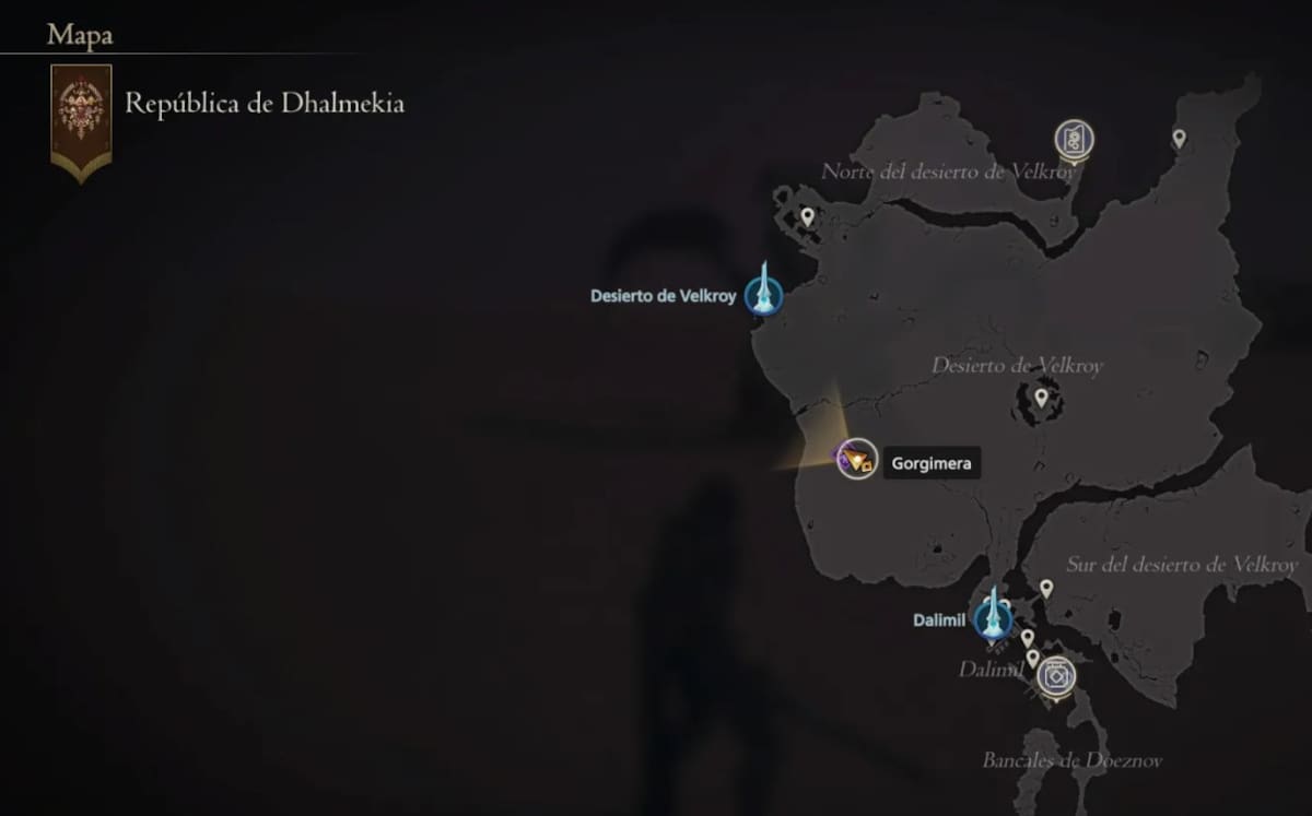 Ubicación Gorgimera. Créditos: Square Enix.
