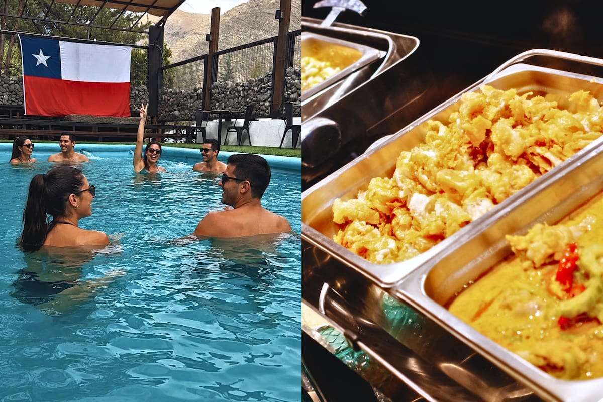 El tenedor libre con piscina temperada es la mejor alternativa de cara al invierno en la Región Metropolitana. Foto: Espacio cordillerano en Instagram.