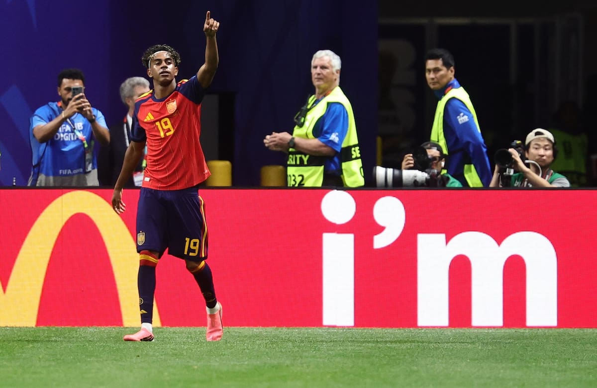 Lamine Yamal anotó su primer gol en mundiales. Foto: EFE.