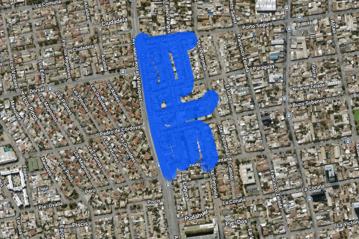 Sector afectado por el corte de luz.
