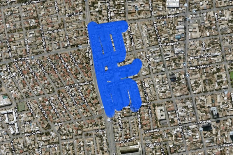 Sector afectado por el corte de luz.