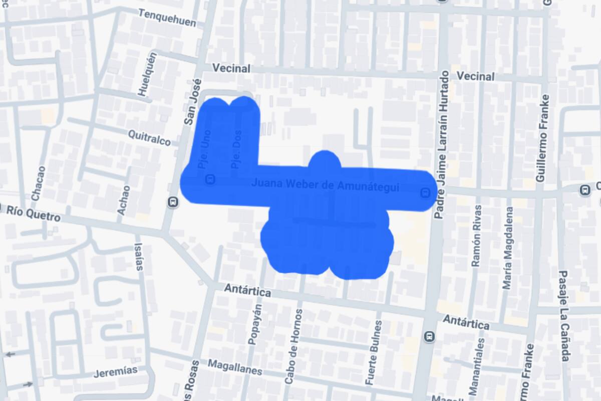 Sector afectado por el corte de luz.