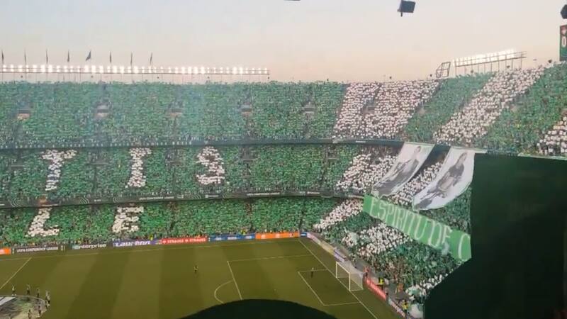 El conmovedor ambiente del Benito Villamarín para la histórica semifinal del Betis en Conference League