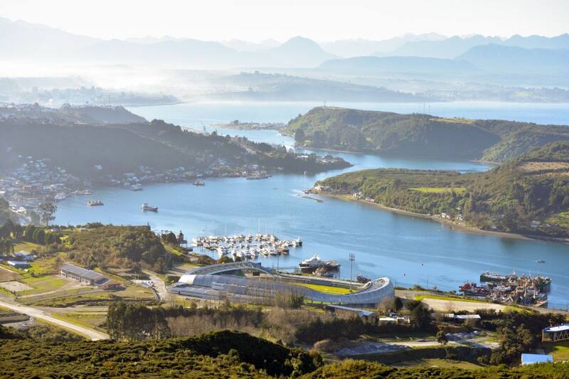 Vista aérea del Estadio donde hace de local Deportes Puerto Montt.