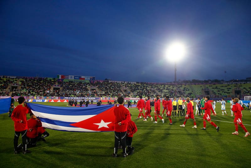 En el partido de Argentina vs Cuba