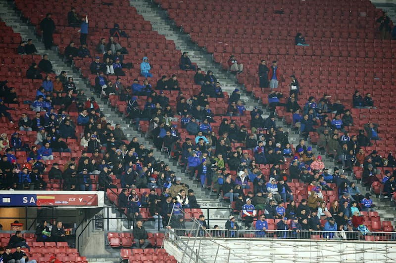 Andes semivacío en el partido entre la U y Curicó. Foto: Aton.