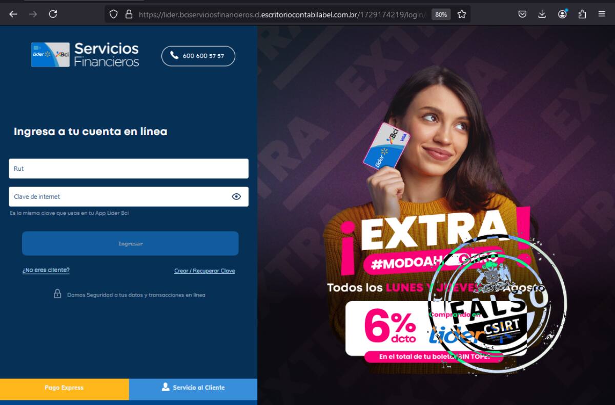 Esta es la nueva estafa que circula por mail para clientes de Lider BCI