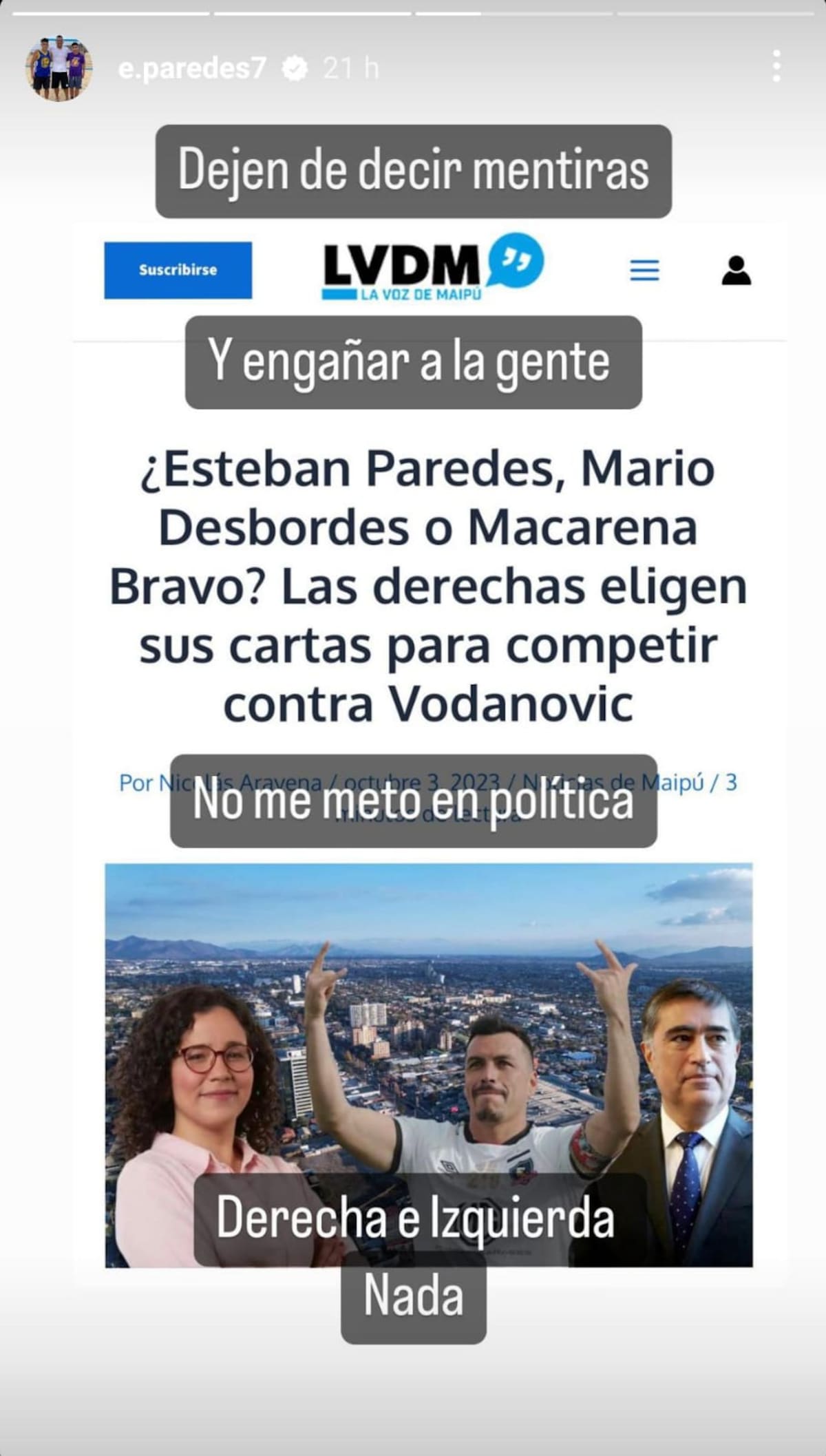 El delantero de San Antonio Unido desmintió estar ligado a RN.