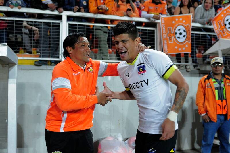Esteban Pavez y Rodrigo Meléndez en la última visita de Colo Colo a Calama en 2016 (Foto: Aton)