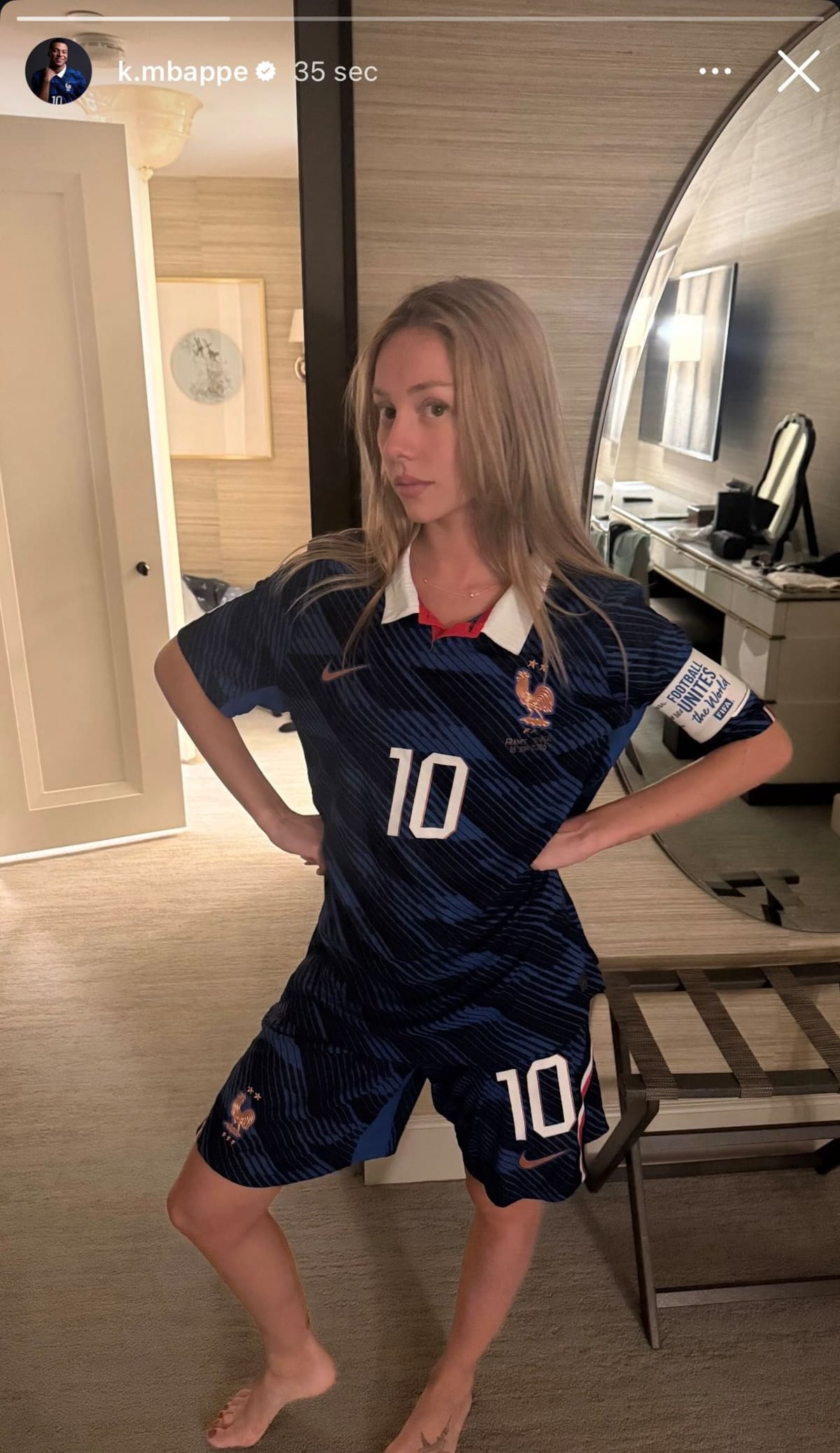 La publicación que subió Kylian Mbappé.