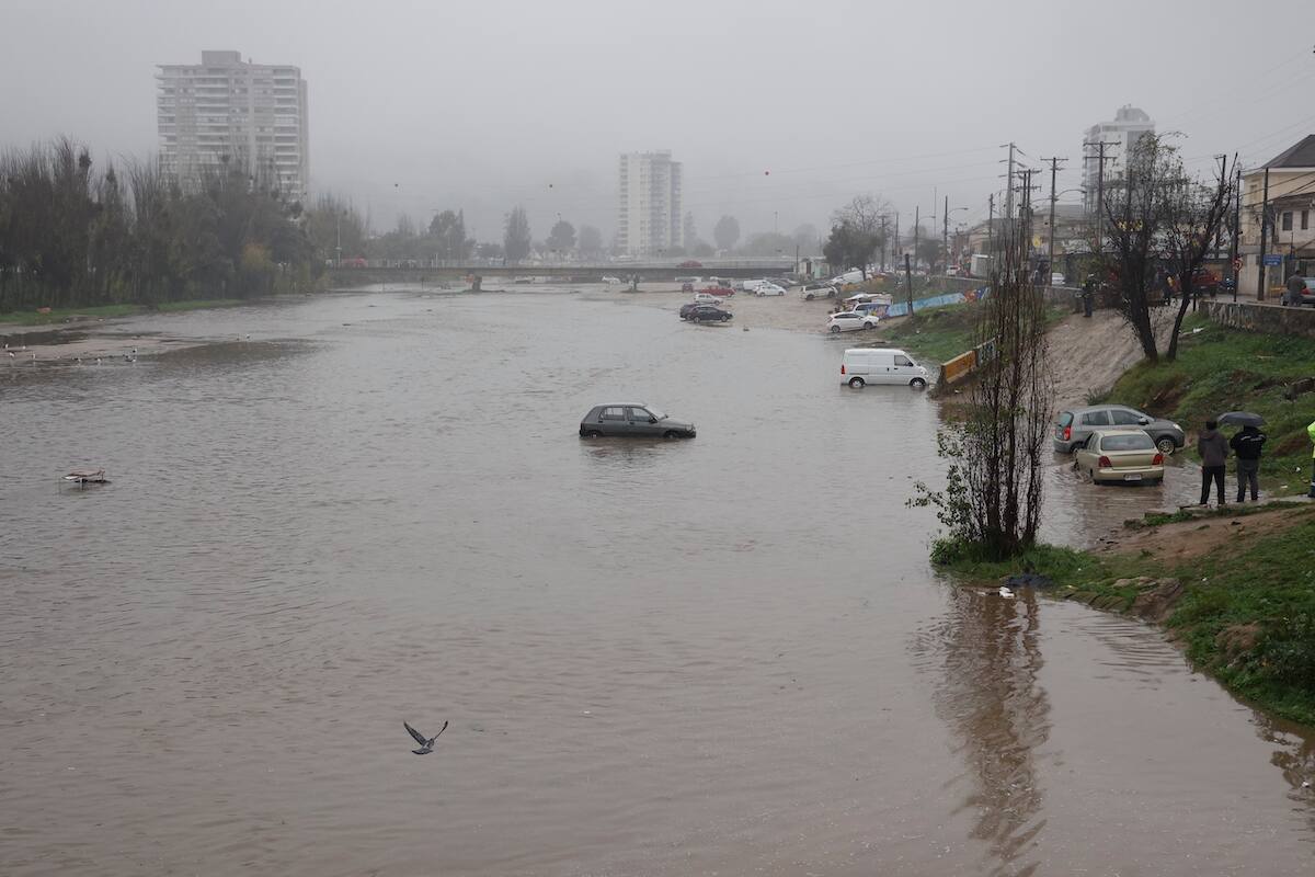 Es una de las zonas con riesgo de inundación en Viña del Mar producto de las lluvias.