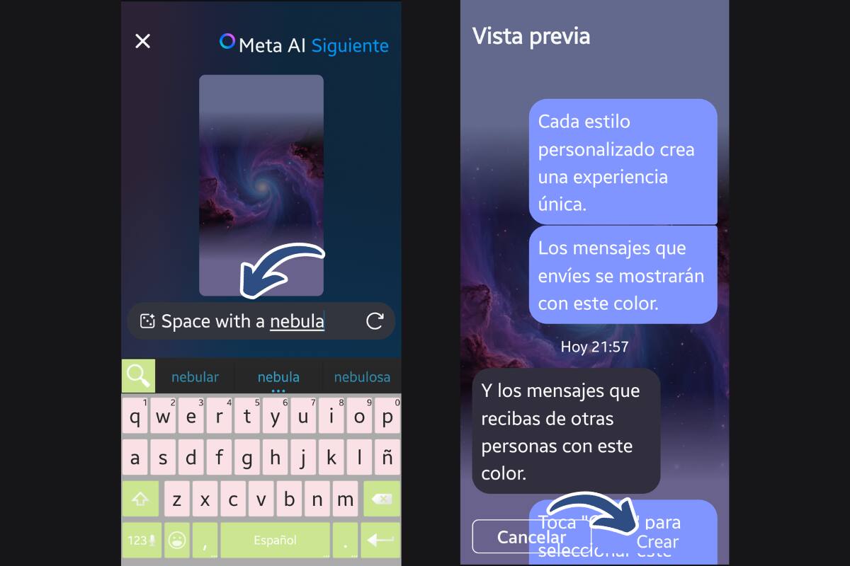 La IA por el momento solo puede generar fondos si se escribe en inglés.
