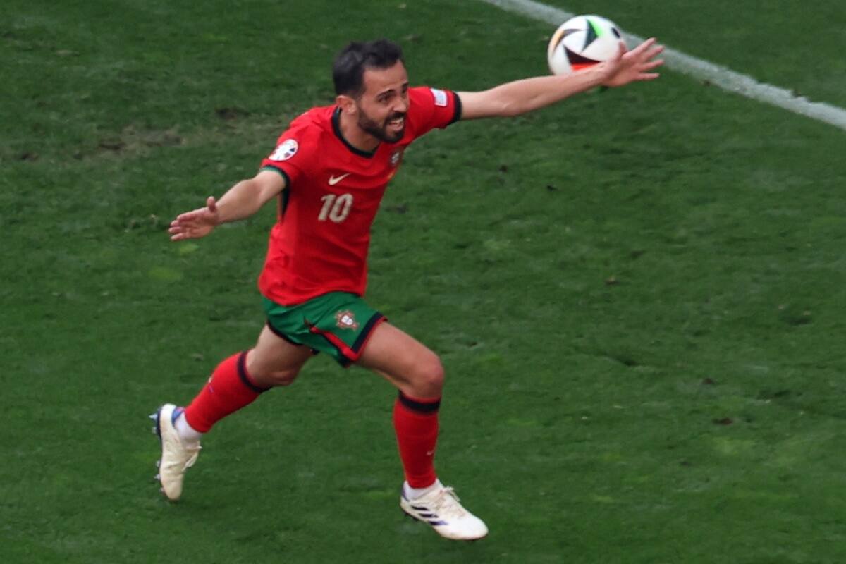 Bernardo Silva marcó el primer gol de Portugal ante Turquía. EFE