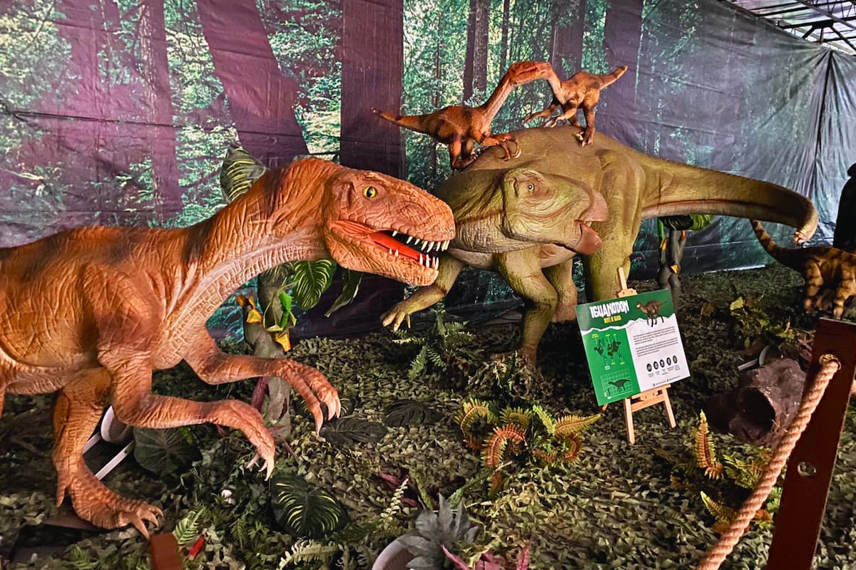 Dinosaurios que se pueden disfrutar de ver por menos de $10.000 por persona. Foto: Rancagua Outlet Mall.