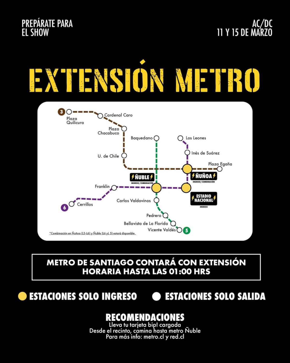 Para los conciertos de AC/DC en Chile. Foto: DG Medios