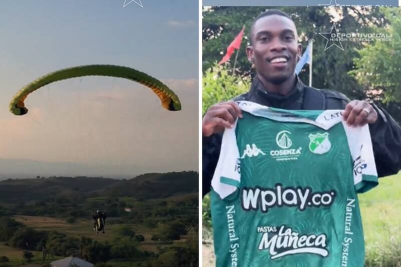 saltó en parapente para su presentación