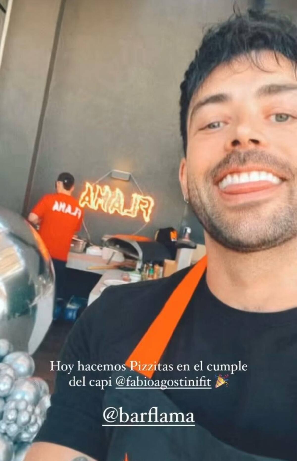 Fabio Agostini contó con la presencia de la pizzería de Max Cabezón en su cumpleaños.
