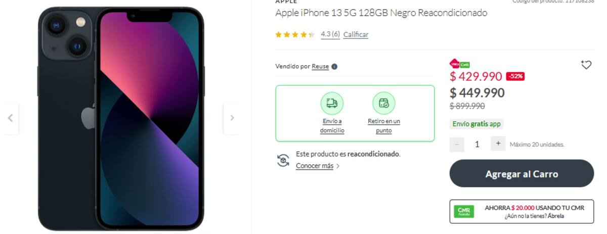 Este iPhone tiene un ahorro de más de $400.000.