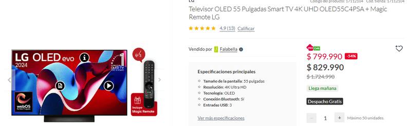 Este Smart TV de 55 pulgadas está en oferta.