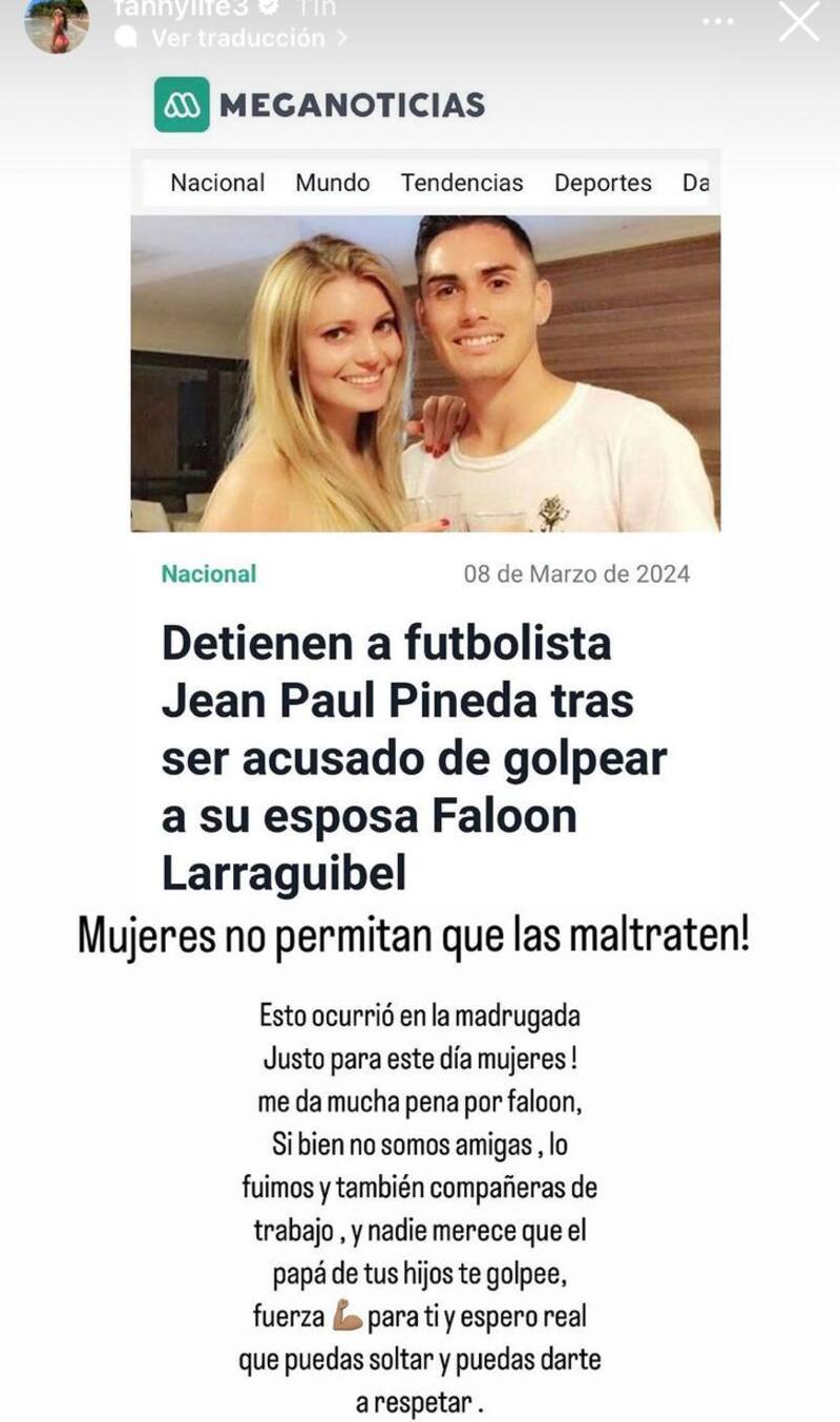 Fanny Cuevas expresó su apoyo a Faloon Larraguibel.