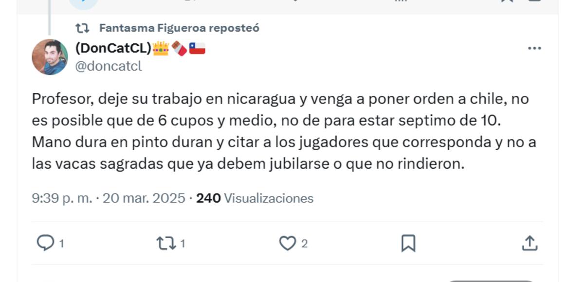 Fantasma Figueroa y sus ganas de dirigir a La Roja.