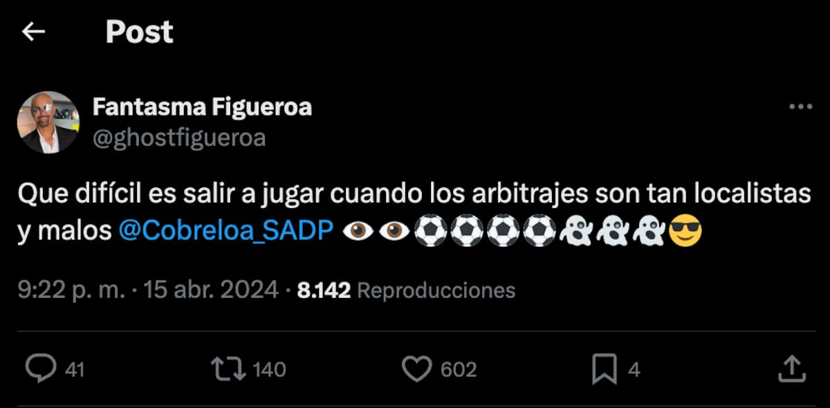 El comentario del director técnico nacional.