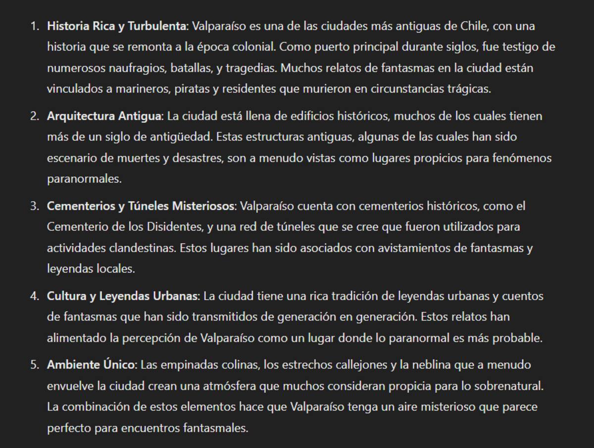 Estas fueron las razones que entregó ChatGPT para elegir Valparaíso como la ciudad de Chile con más probabilidades de que puedas ver un fantasma.