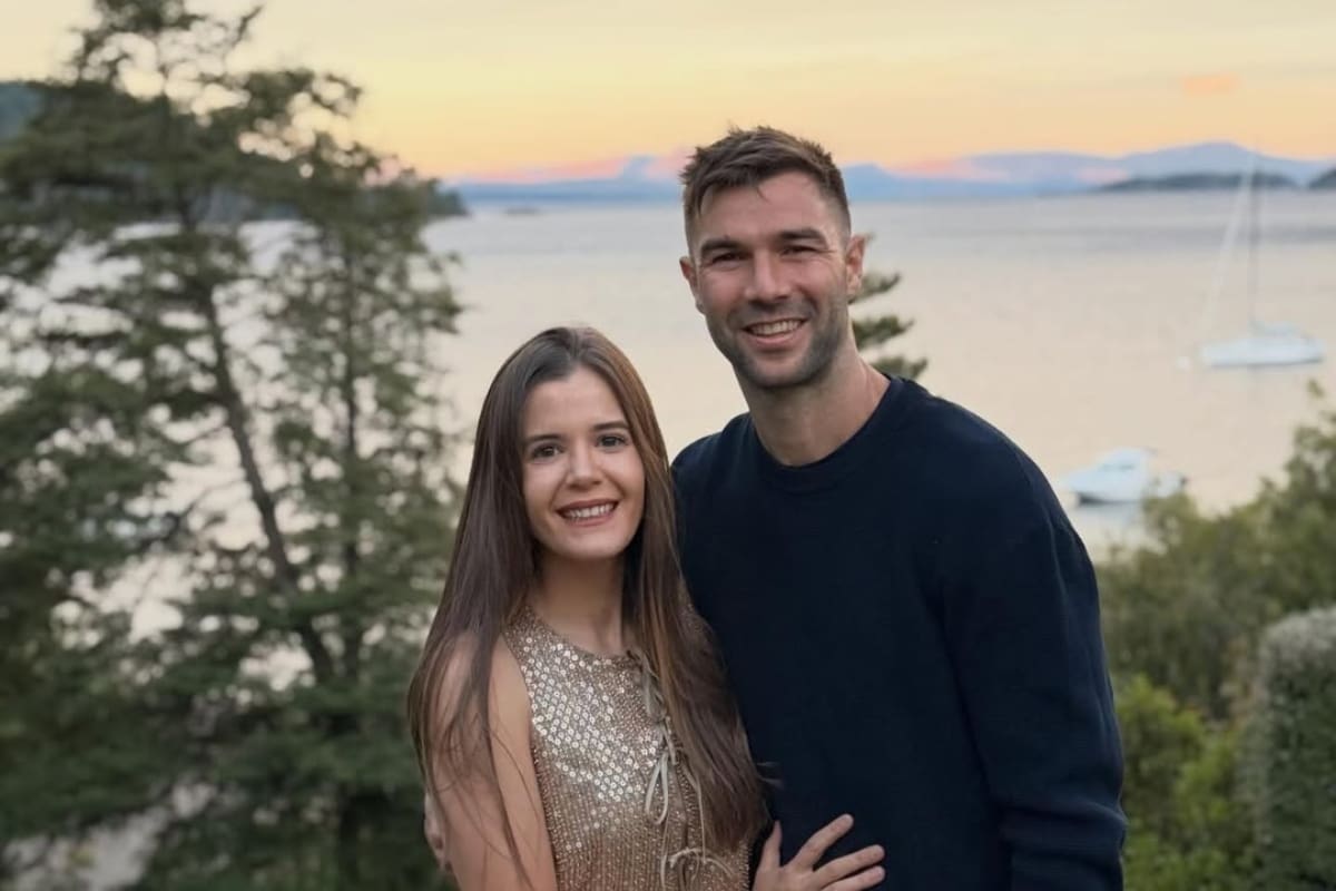 El defensa junto a su pareja. Foto: Instagram Fausto Grillo.