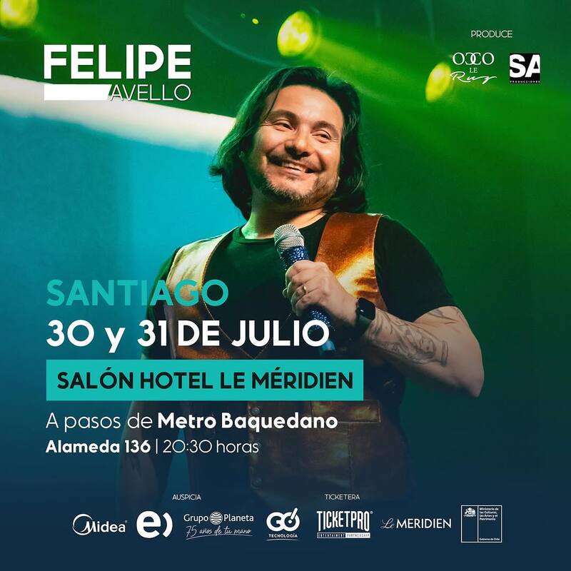 Afiche de las próximas funciones del comediante en la Región Metropolitana.