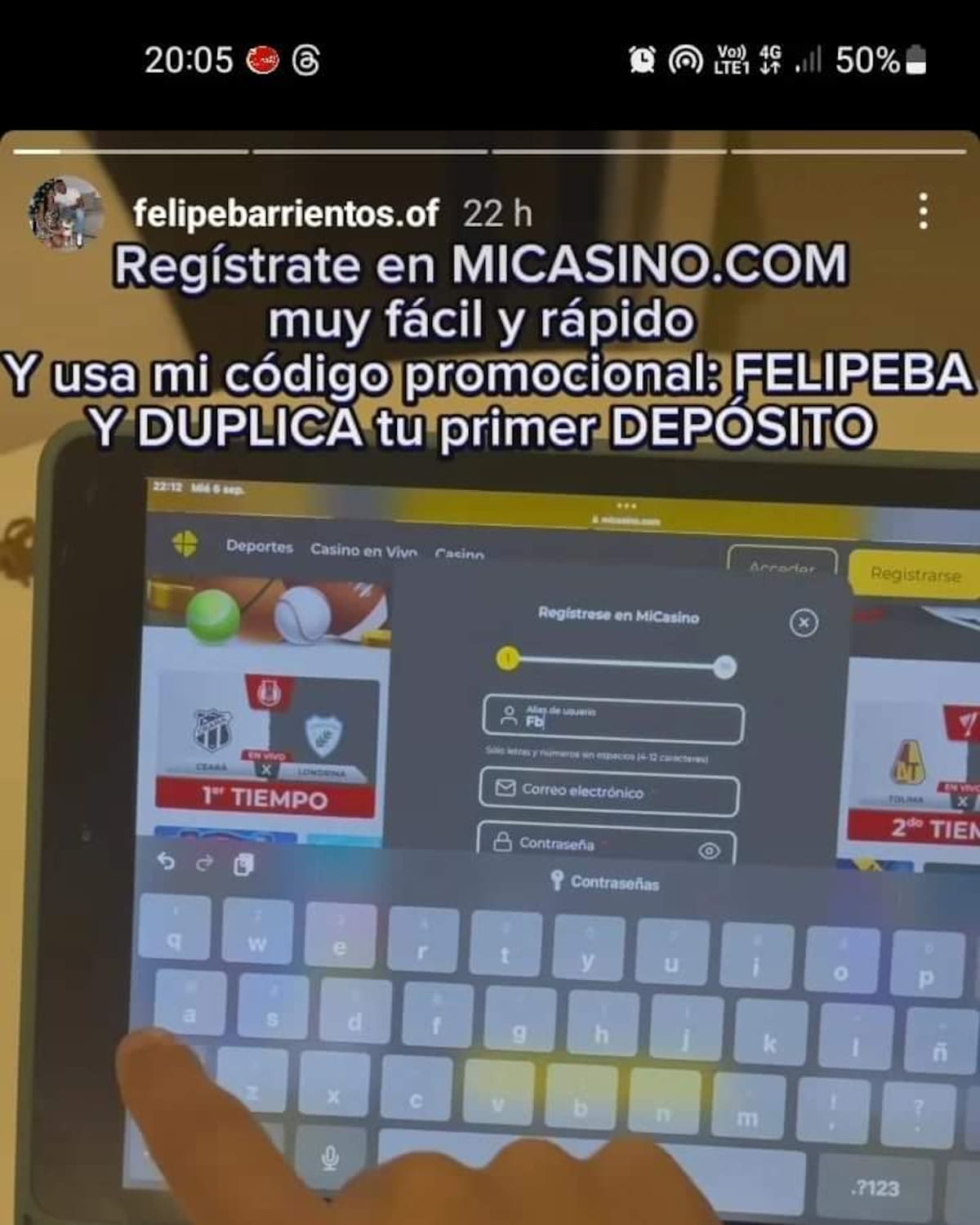 El delantero de Puerto Montt fue cuestionado por incentivar a apostar.