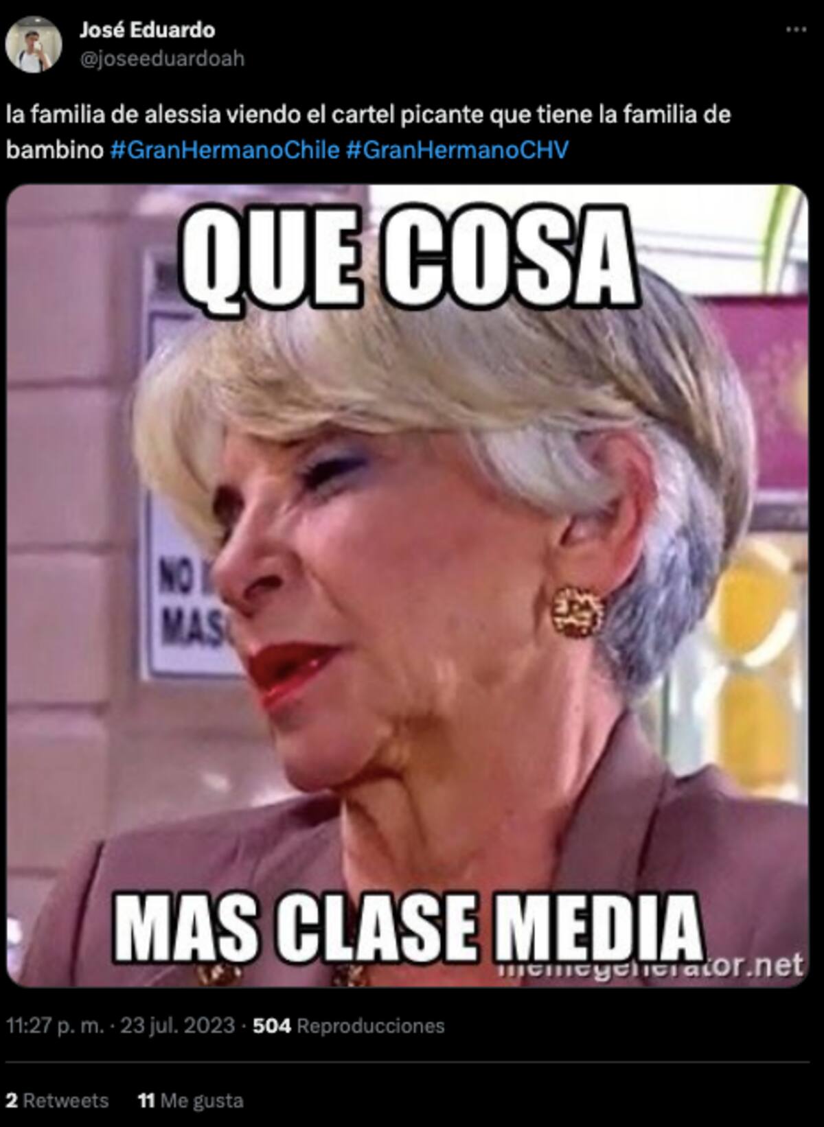 Los memes del encuentro de familias de Fernando Altamirano y Alessia Traverso. Foto: Twitter