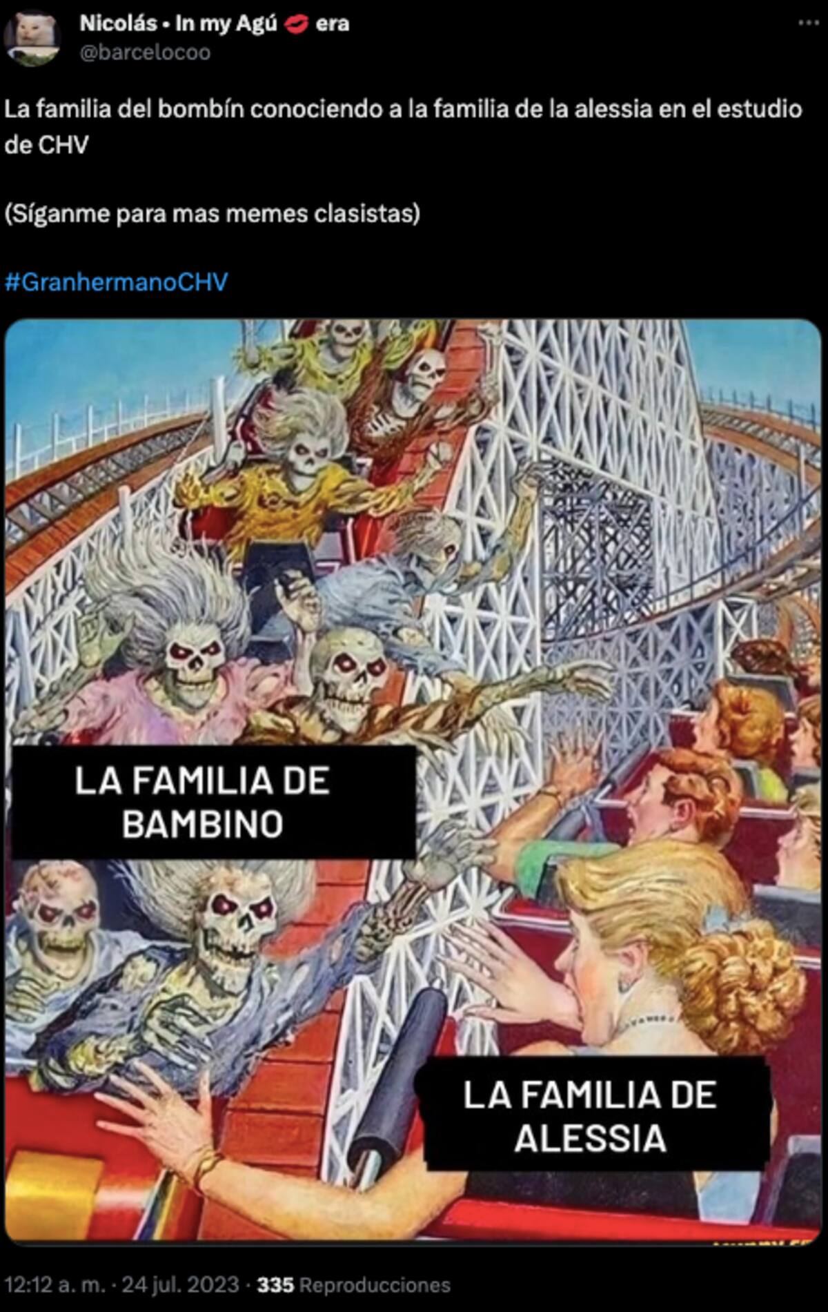Los memes del encuentro de familias de Fernando Altamirano y Alessia Traverso. Foto: Twitter