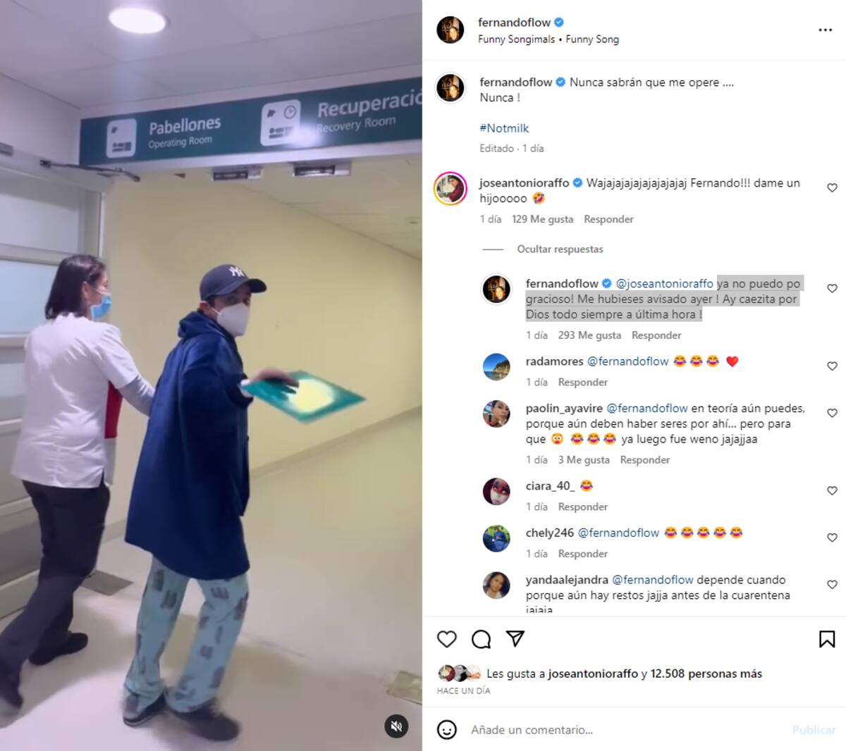 Fernando Godoy subió un video documentando de forma chistosa su vasectomía.