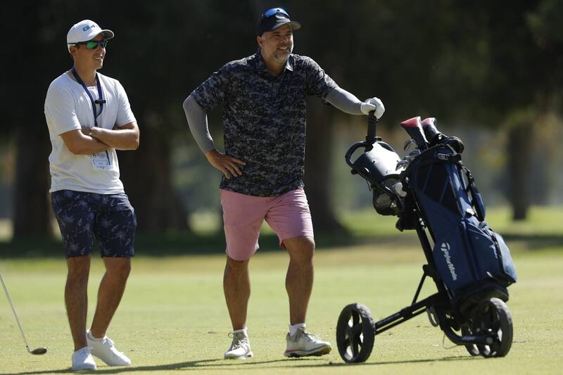 Feña en su nueva faceta: golfista.
