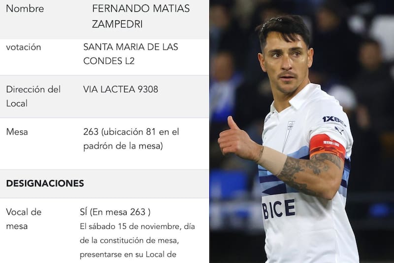 Fernando Zampedri será vocal de mesa.