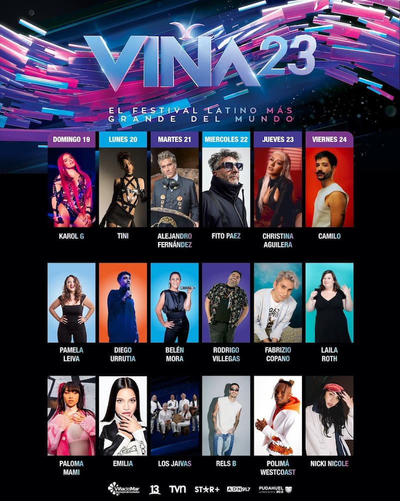 Esta es la parrilla completa del evento / Instagram