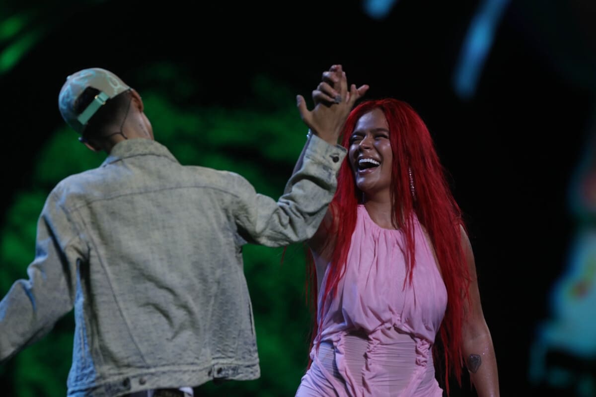 Karol G invitó a Cris Mj a interpretar el remix de "Una Noche en Medellín". Foto: Diego Martin / Agencia Uno.