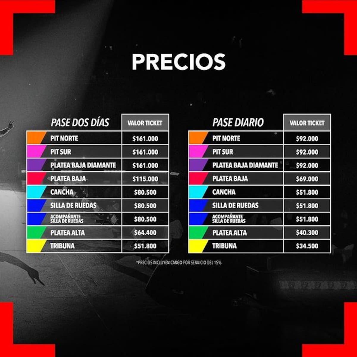 Precios Festival La Junta 2023.