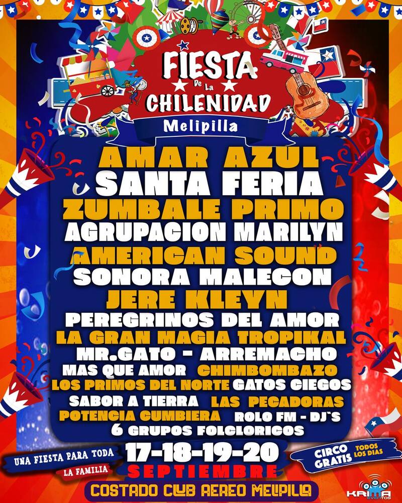 Fiesta de la chilenidad de Melipilla 2024 y su parrilla de artistas
